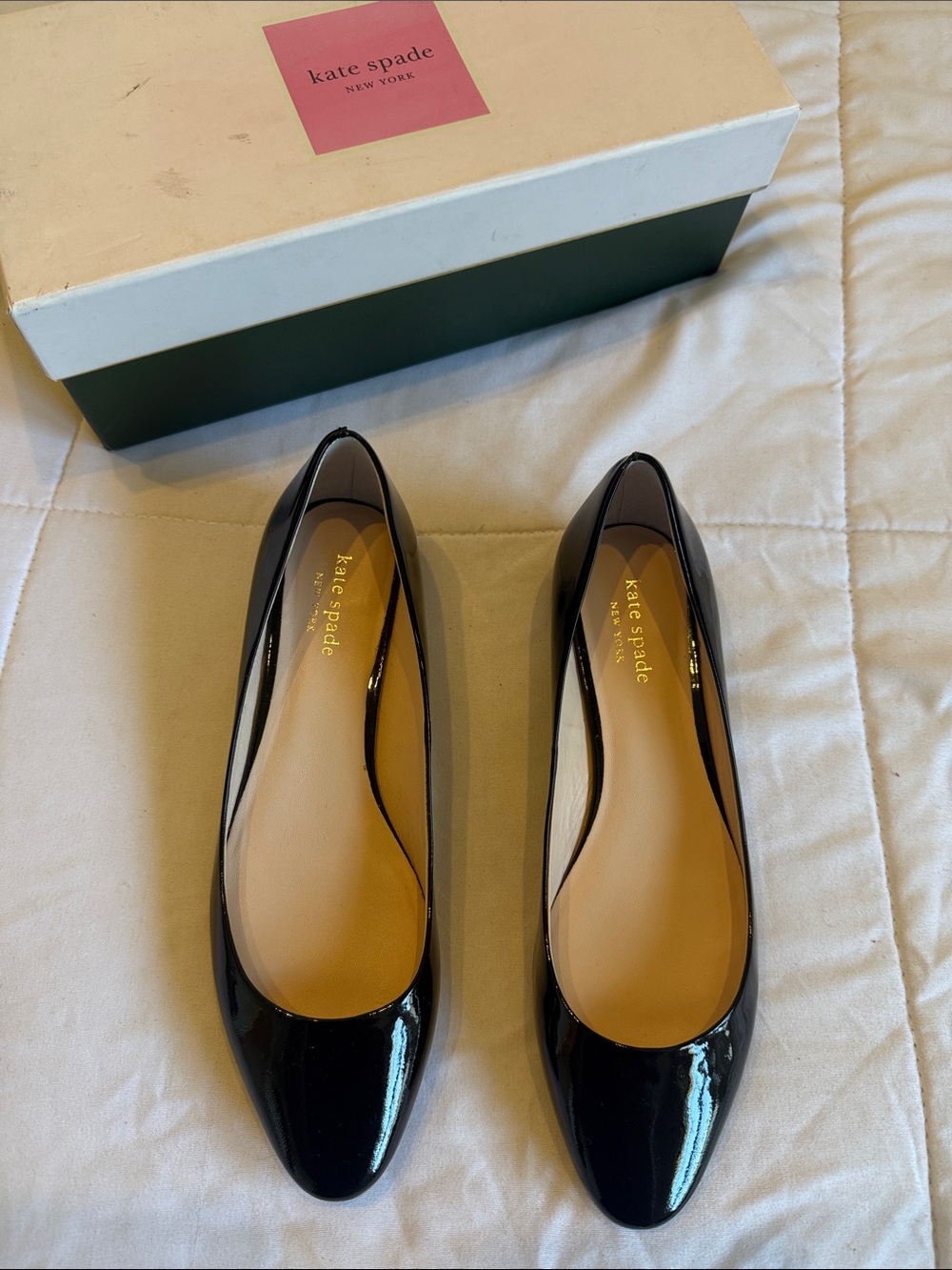 kate spade Black Patent Leather Ballet Flats